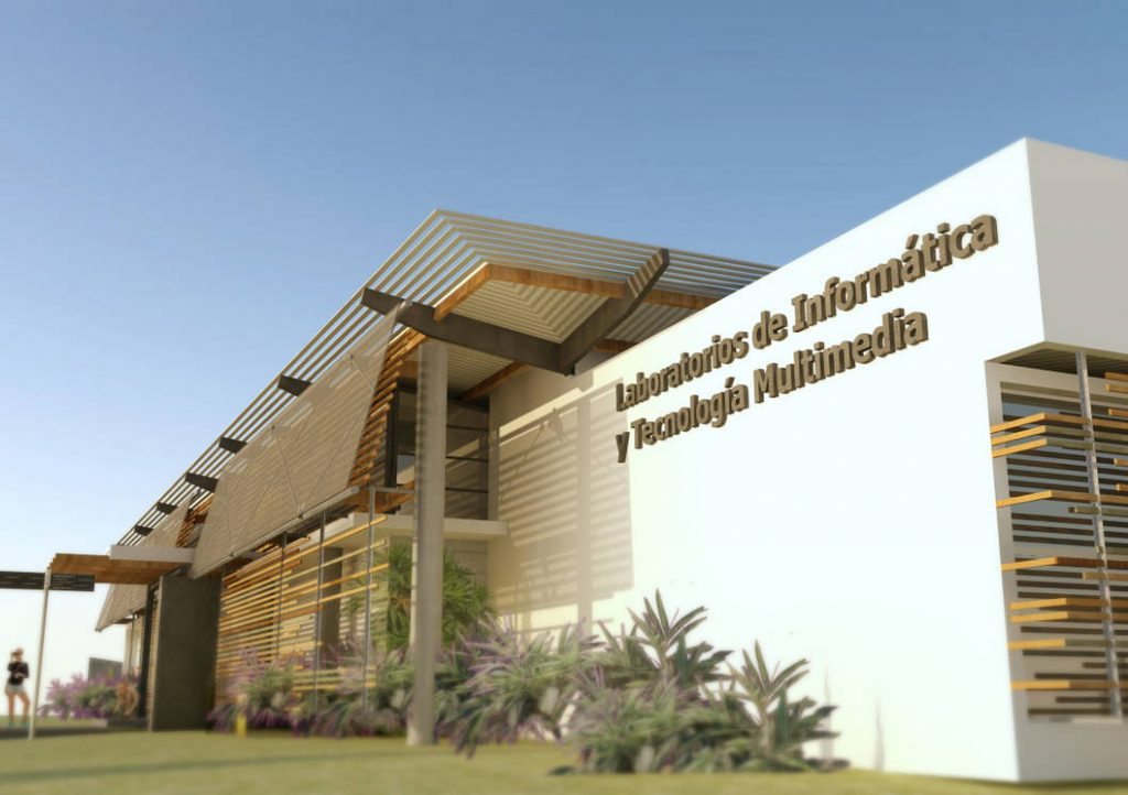 Así se verá el edificio que albergará la carrera de Bachillerato y Licenciatura en Informática y Tecnología Multimedia en el campus de Esparza (imagen cortesía OEPI).