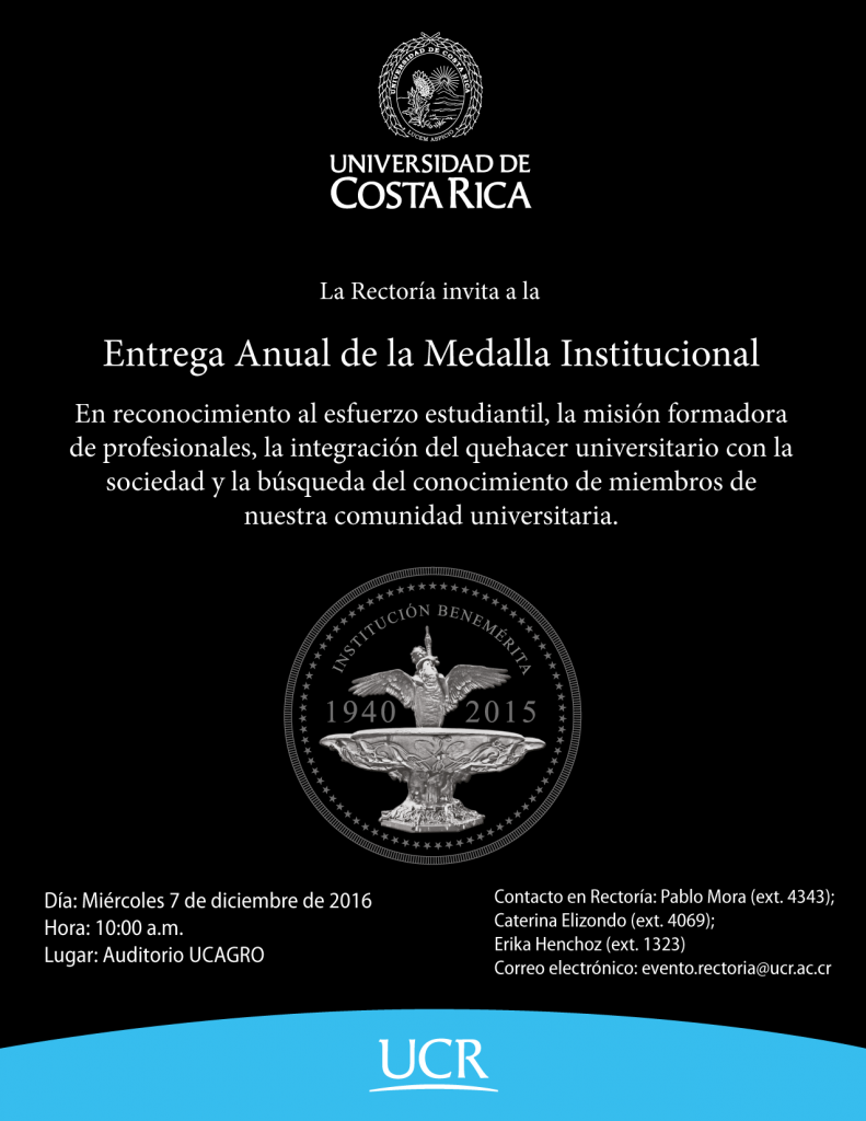 Entrega Anual de la Medalla Institucional 2016